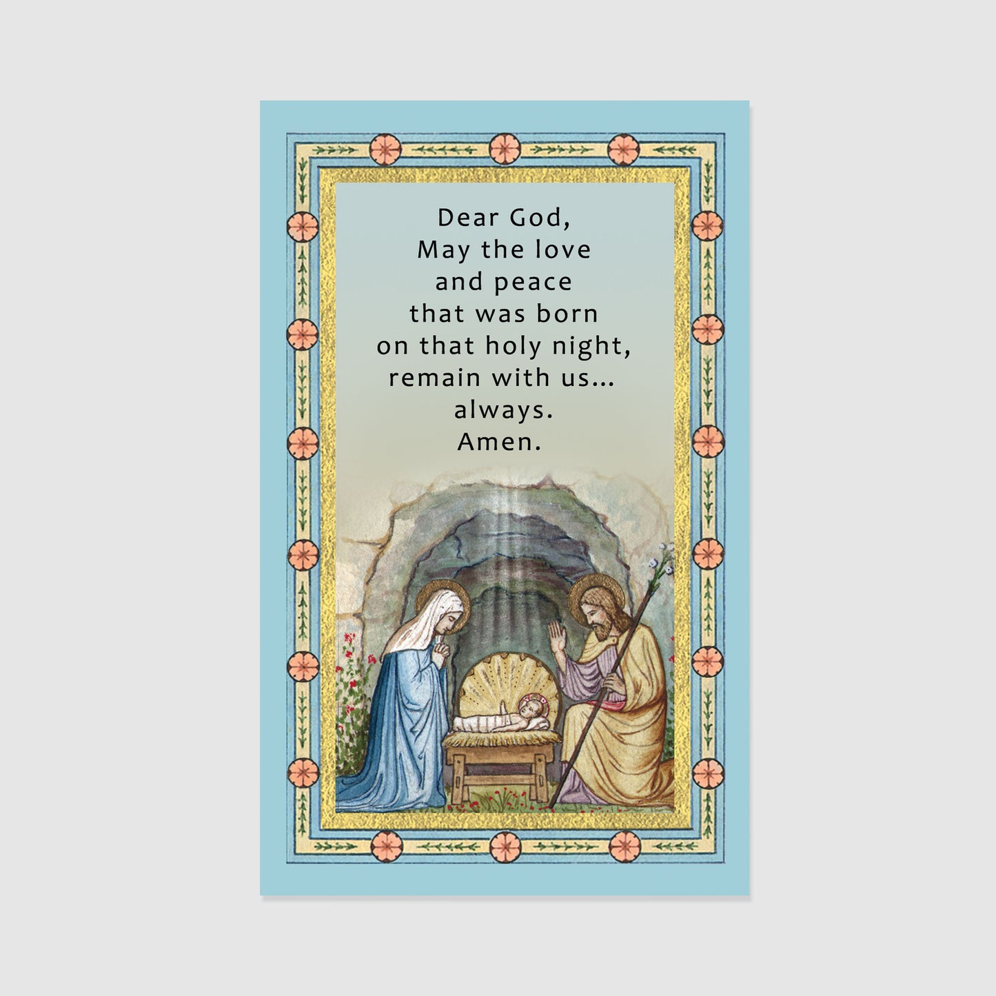 Nativity - Christmas Prayer Card Personalized