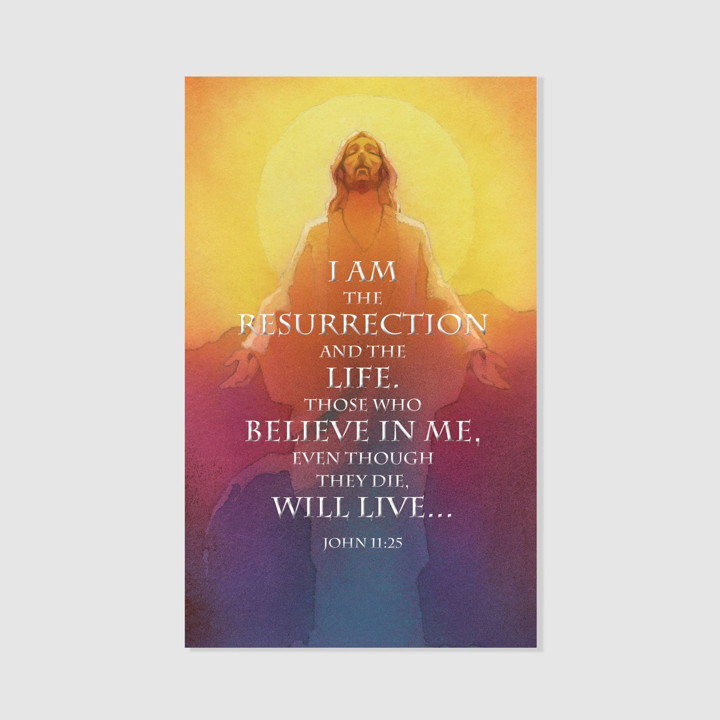 I Am the Resurrection and the Life - Easter Prayer Card Personalized