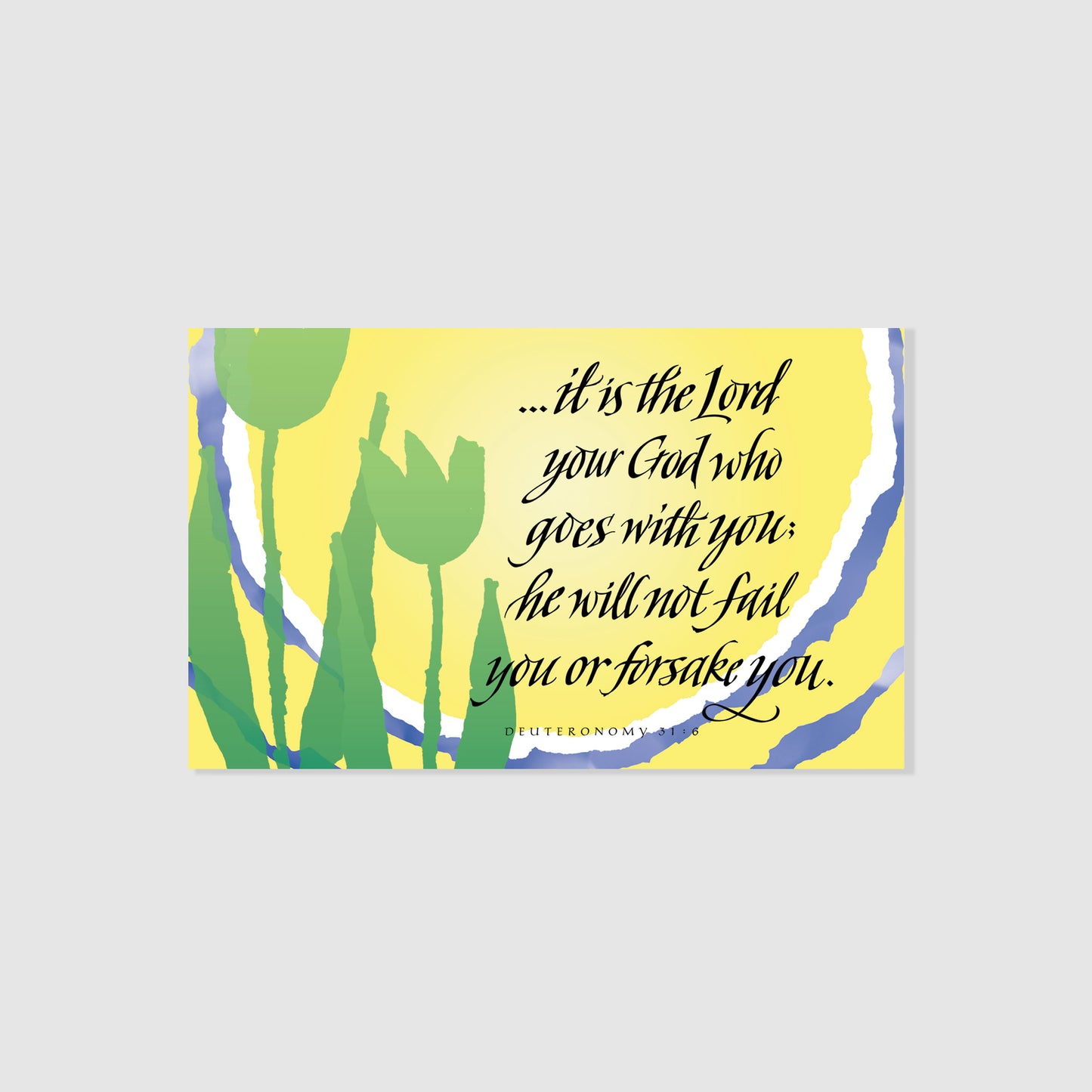 The Lord Your God Goes with You - Inspirational Prayer Card Personalized