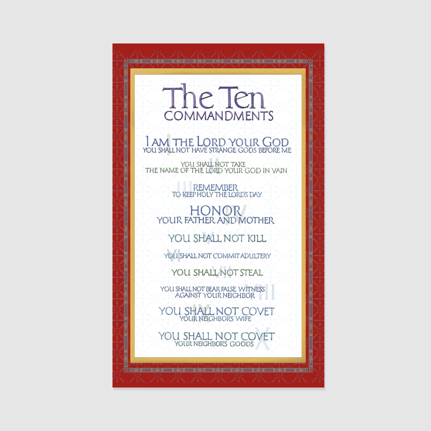 The Ten Commandments - Prayer Card Personalized