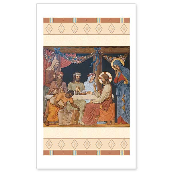 This is a reproduction of one of the Beuronese murals from our Abbey church, the Basilica of the Immaculate Conception.