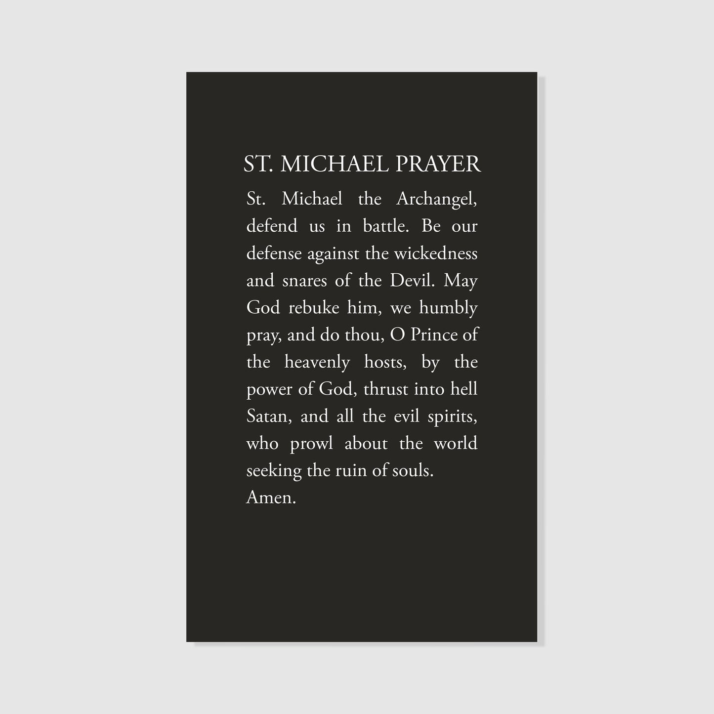 St. Michael Prayer - Prayer Card