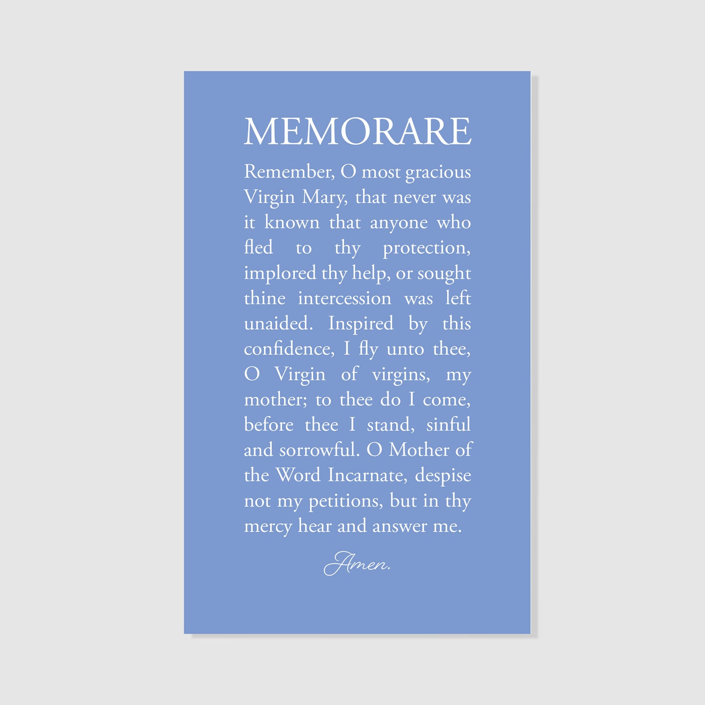 Memorare - Prayer Card