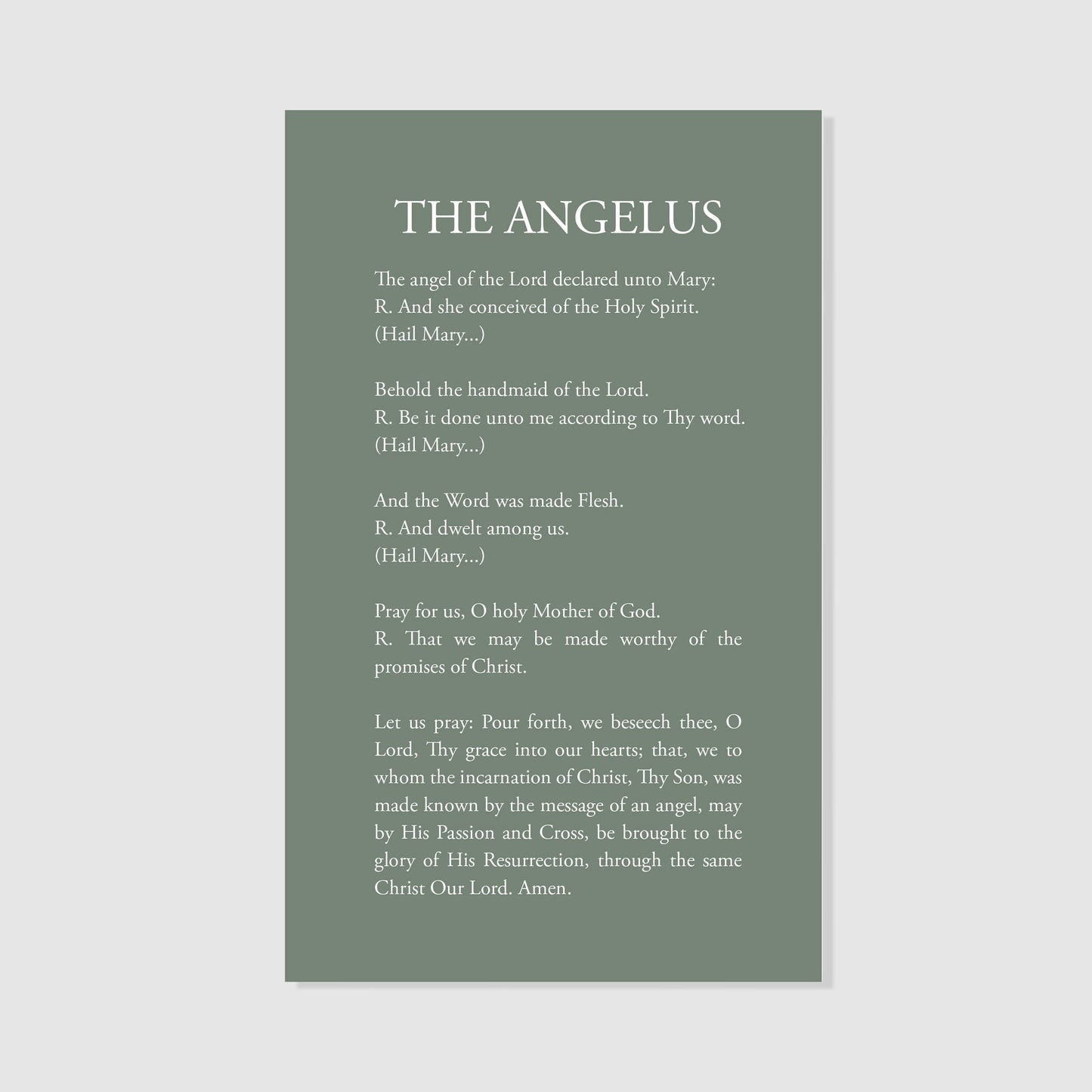 Angelus - Prayer Card