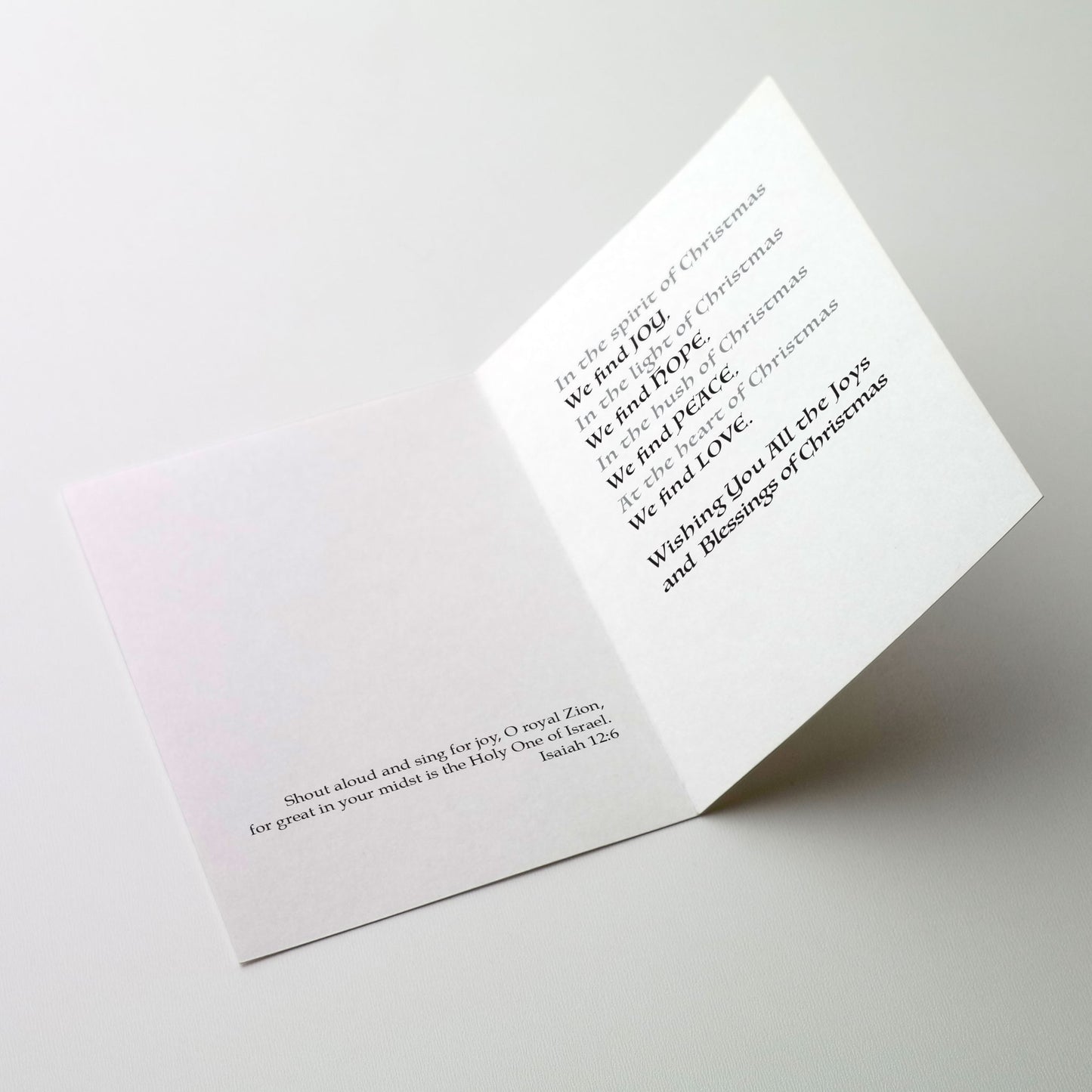 Joy Hope Peace Love - Spirit of Christmas Card Personalized