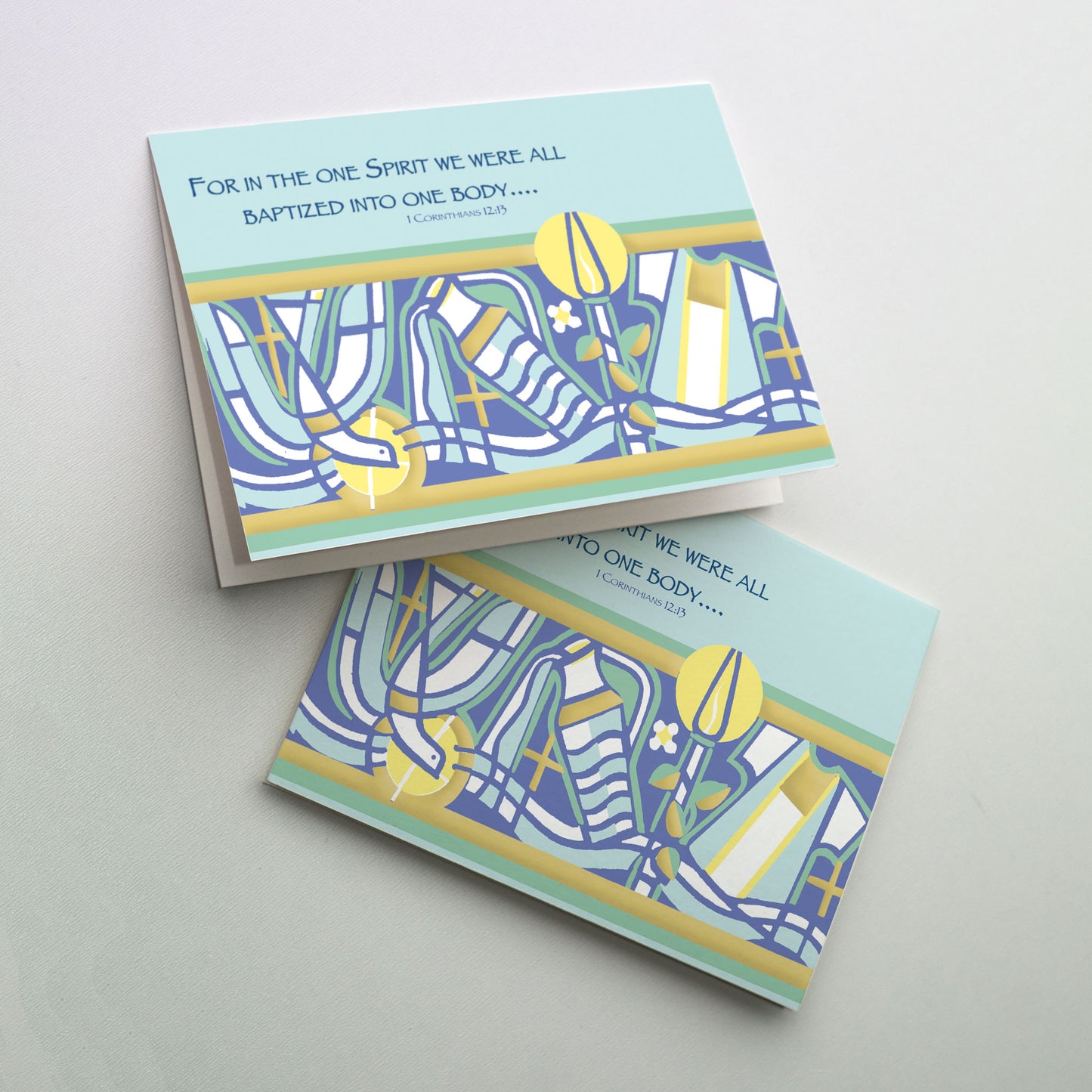 For in the One Spirit We Were All Baptized - Child Baptism Congratulations Card