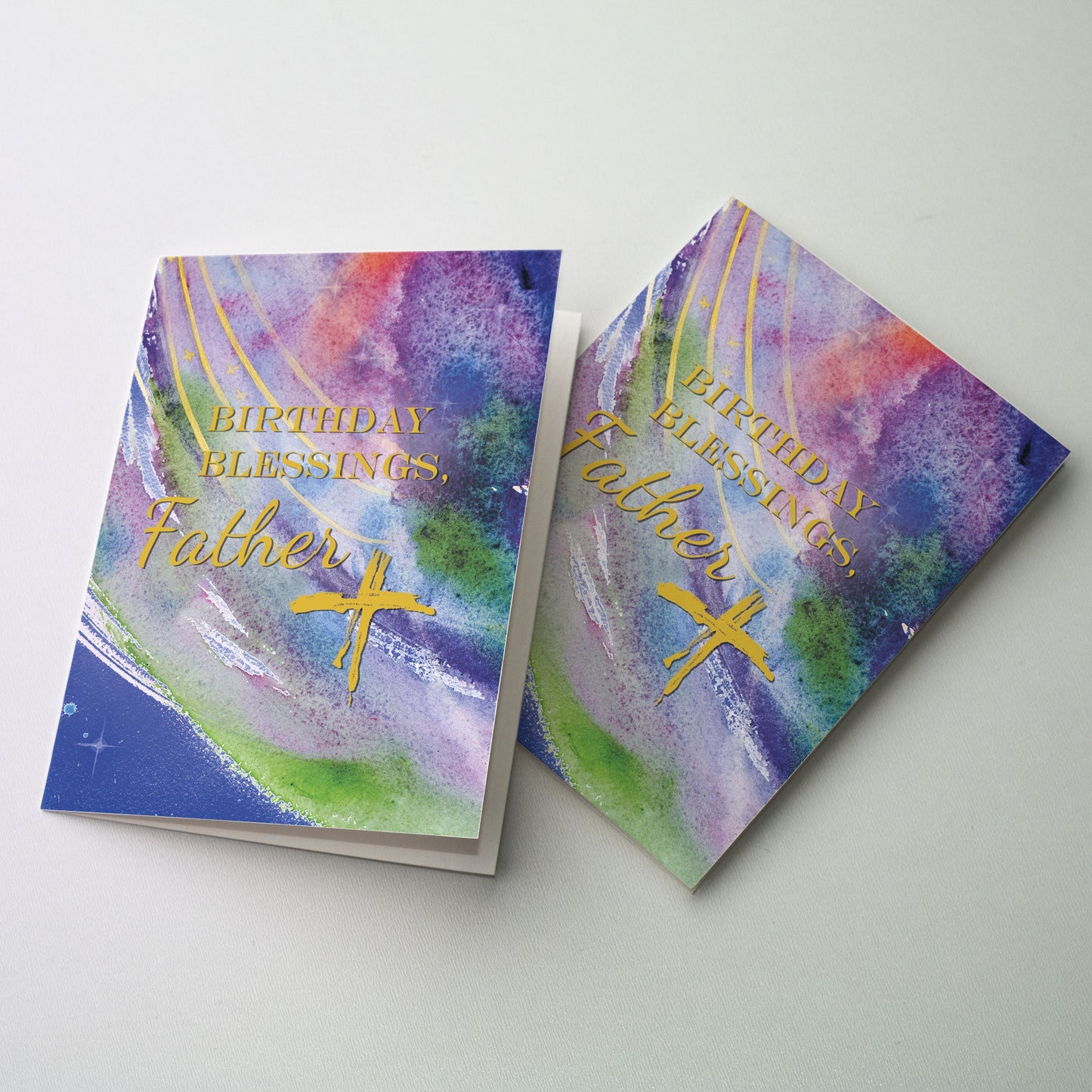 Watercolor of the earth spinning in the universe among the stars.