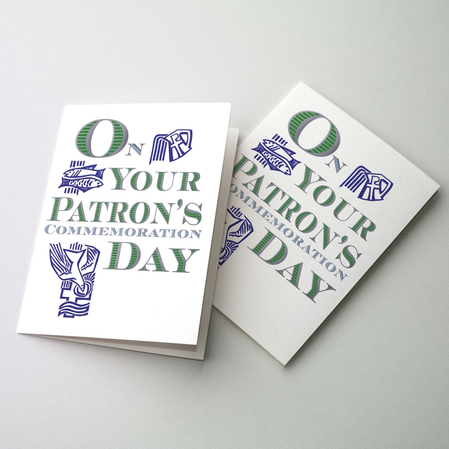 Religoius symbols intelgrated with cover text including descending dove, a cross, fish, and a vessel pouring water