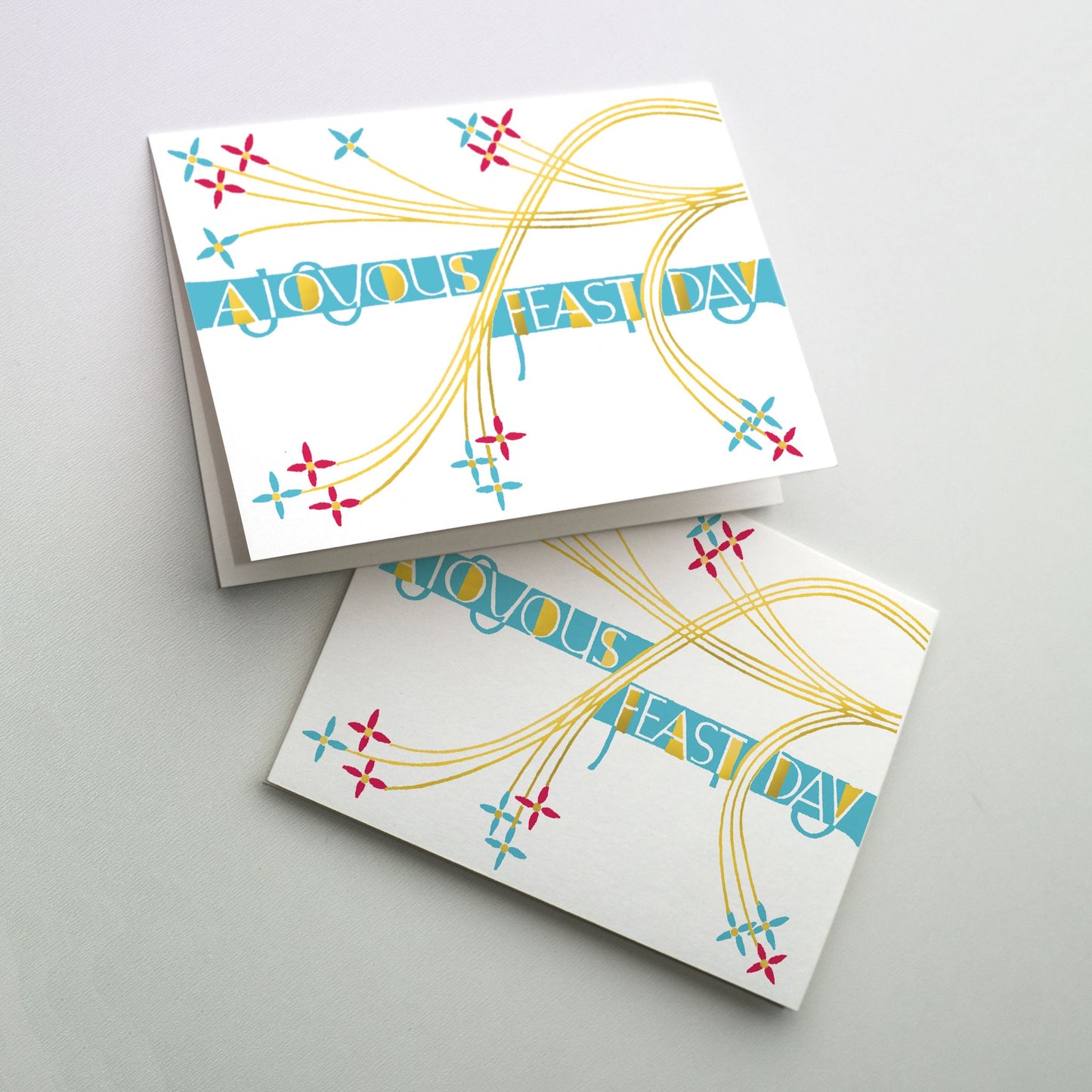 Ornamented callipgrahy in gold metallic ink and bright colors