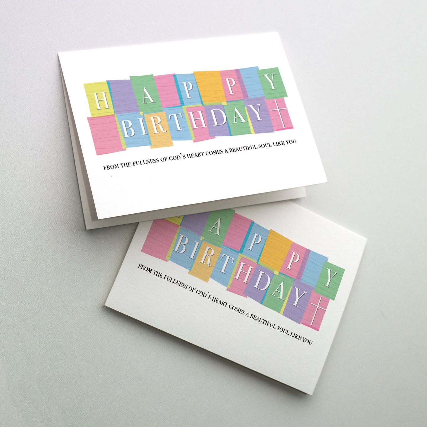The letters HAPPY BIRTHDAY are dancing over brightly colored blocks with the cover message on a line below.