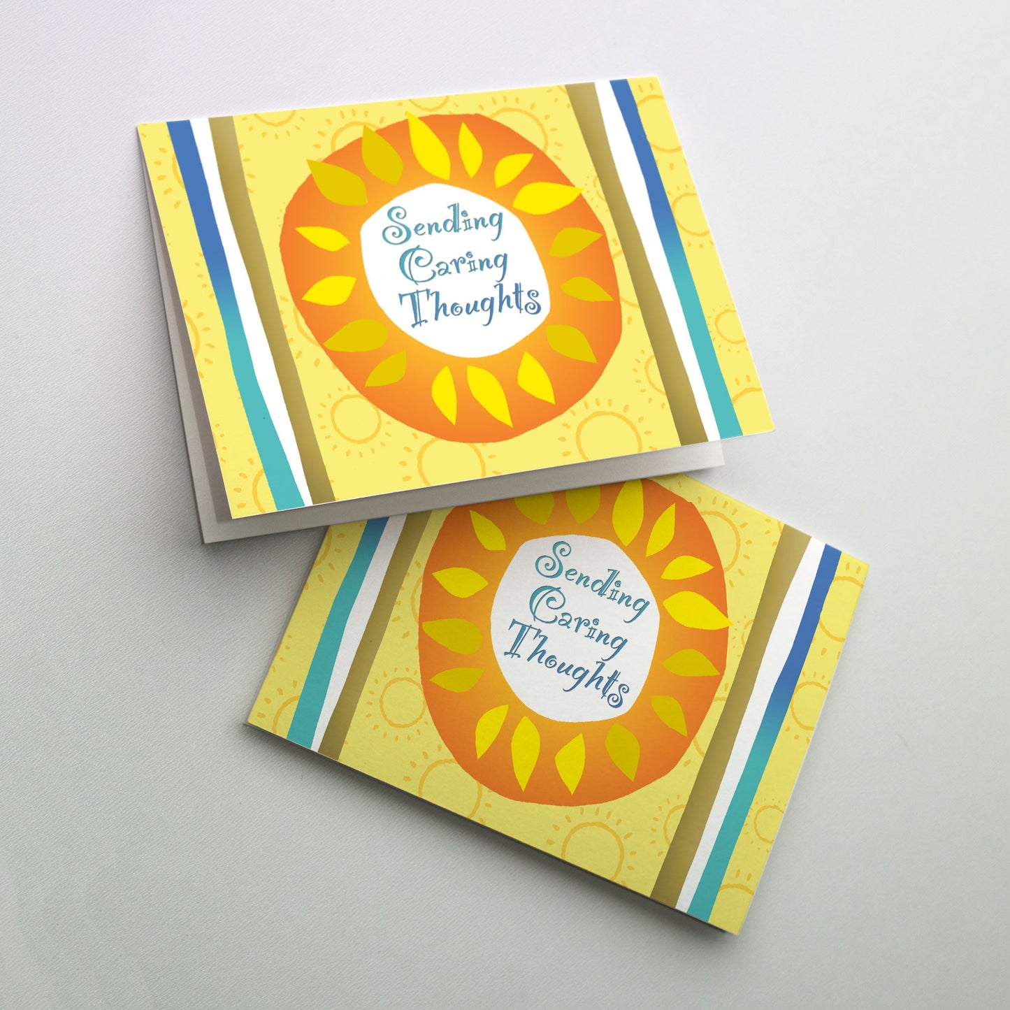 Bright graphic sunshine in happy colors.