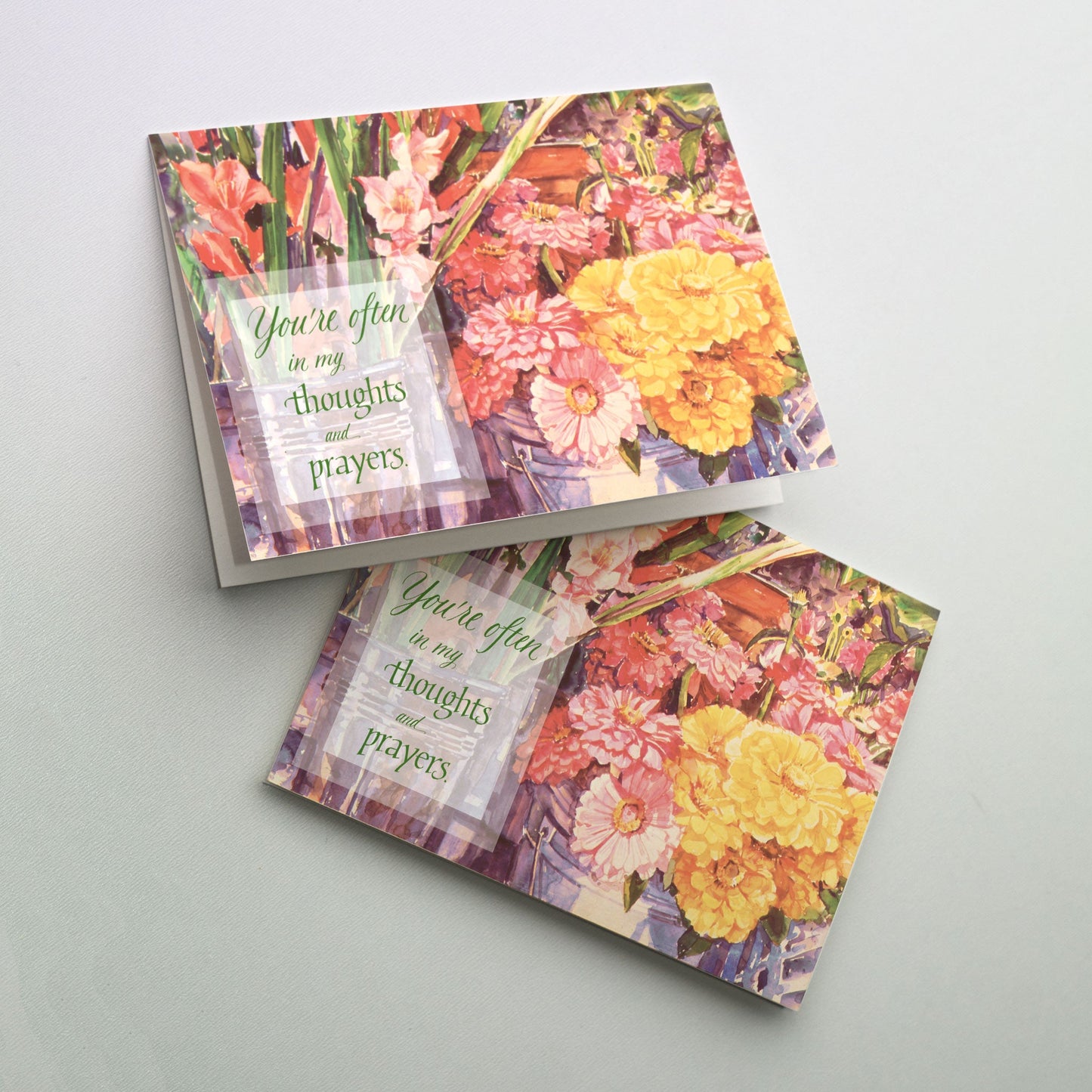 These cards carry your thoughts and prayers, and keep you and your loved ones together in God’s love. The cards are printed on recycled paper and measure 5 x 7 inches.