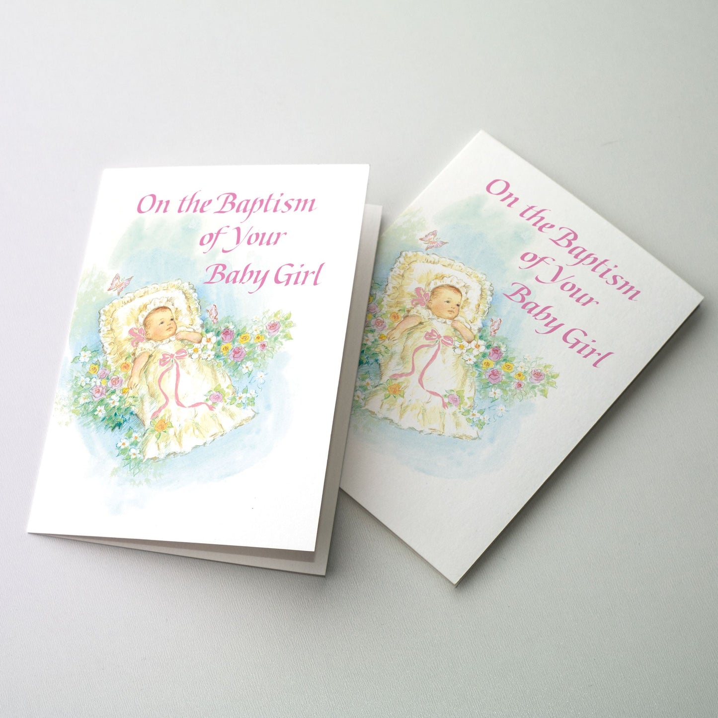 Rejoice with those becoming children of God in the sacrament of Baptism. 5" by 7".