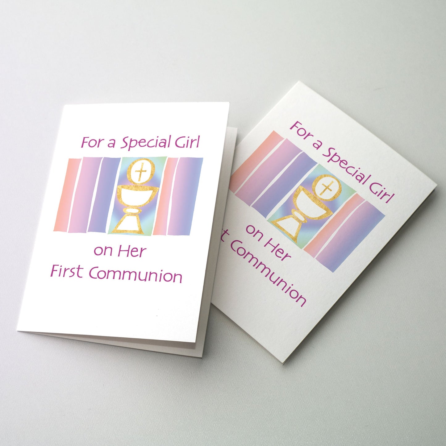 Rejoice with those receiving their First Communion. 5" by 7".