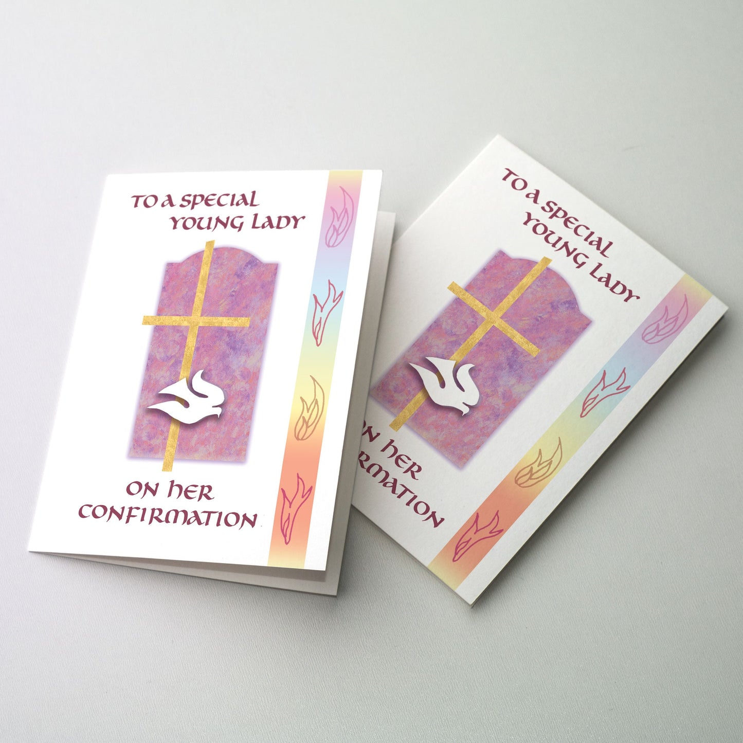 Rejoice with those receiving the sacrament of Confirmation. 5" by 7".