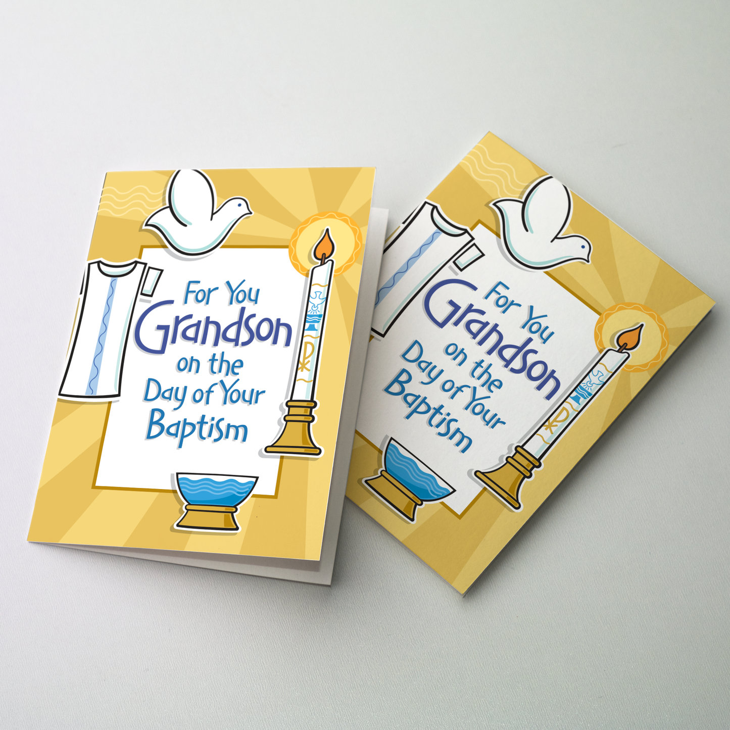 For You Grandson (Baptism) - Grandson Baptism Card