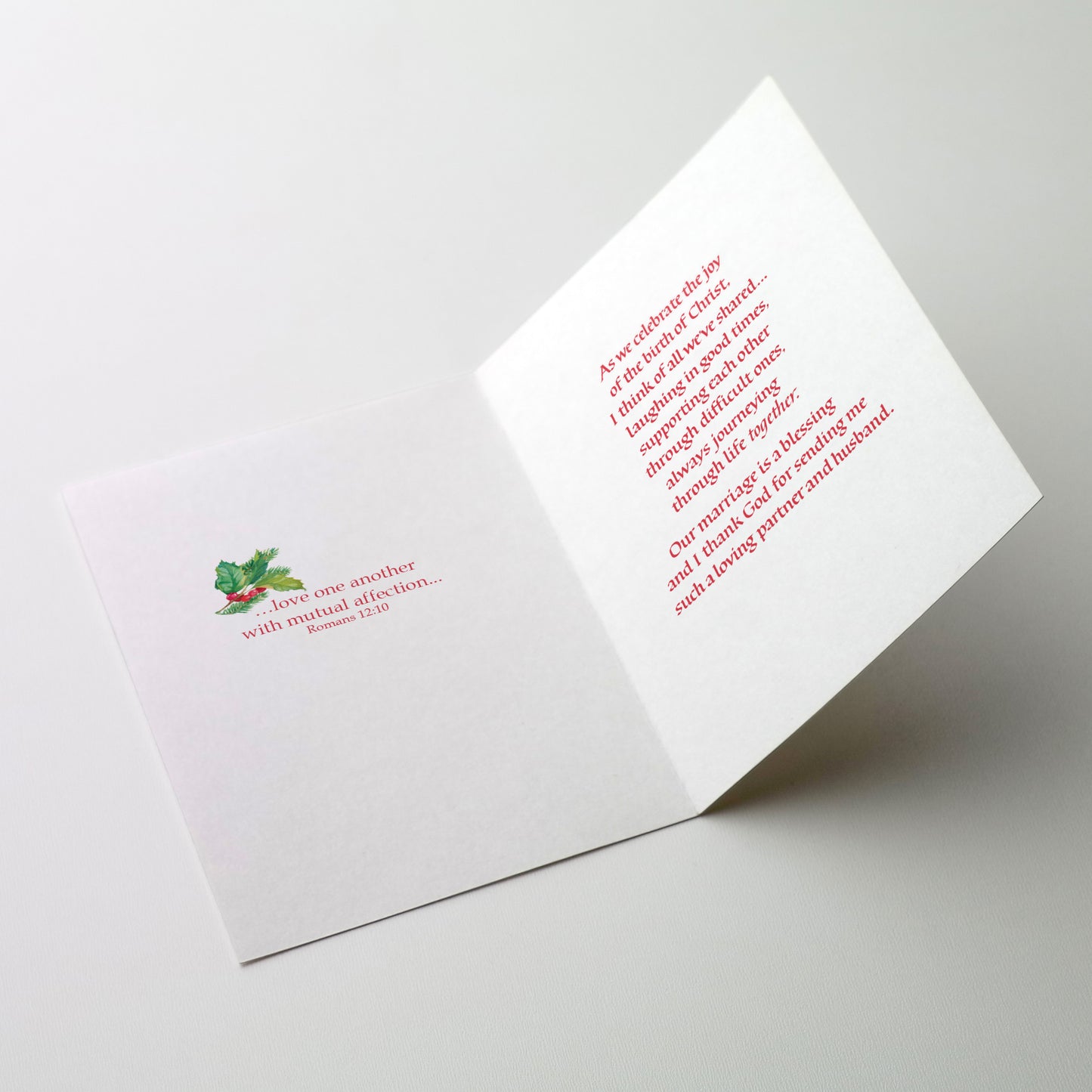 To My Husband at Christmas - Single Christmas Card