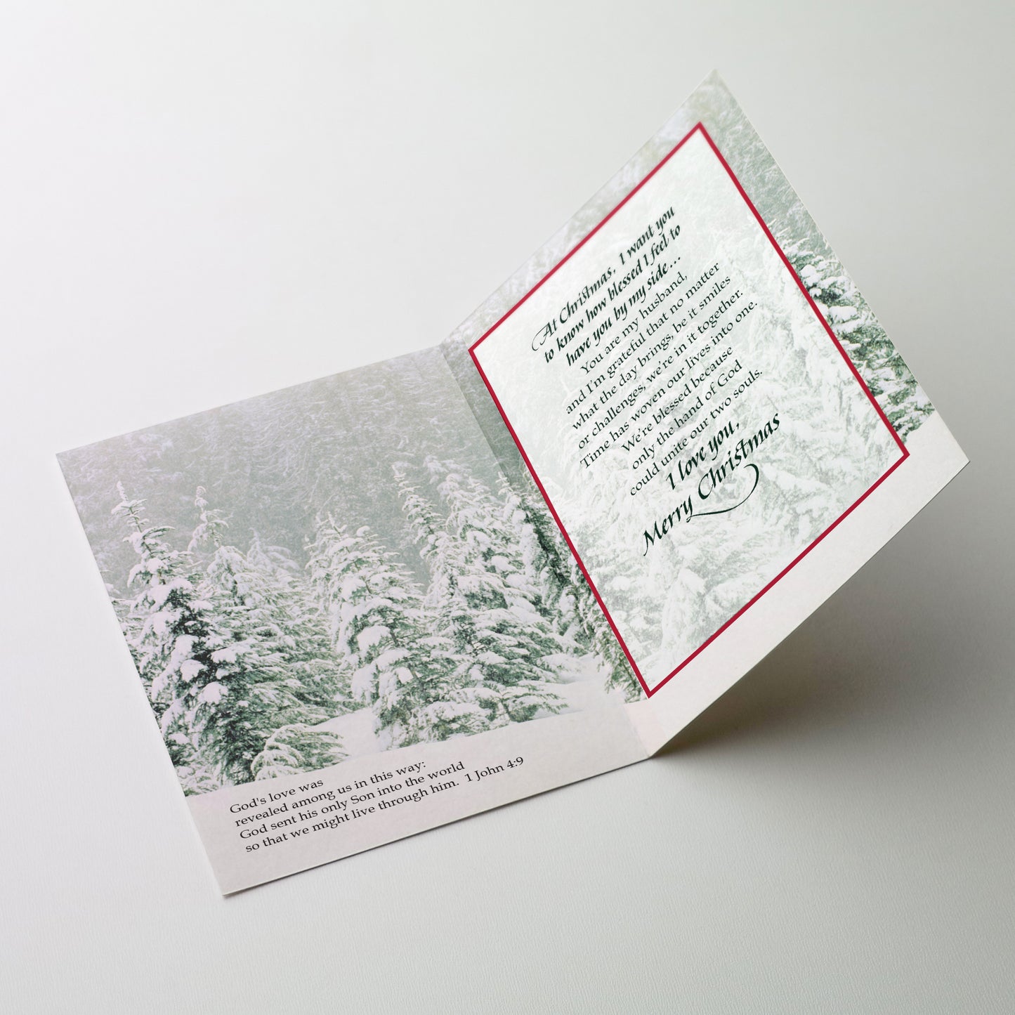 To My Loving Husband at Christmas - Christmas Card for Husband