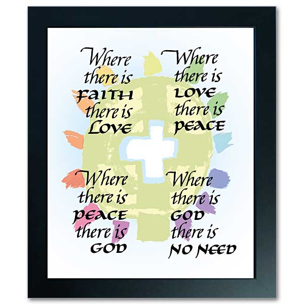 Quote in black Italic lettering over background art which is a cross imposed on a green circle. Brush strokes of bright colors in shades of magenta orange, purple, green and blue radiate outward from the circle.