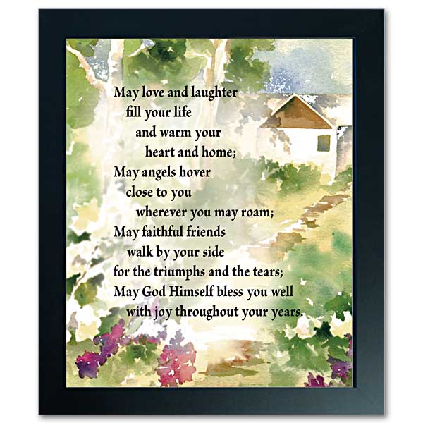 Watercolor cottage and garden