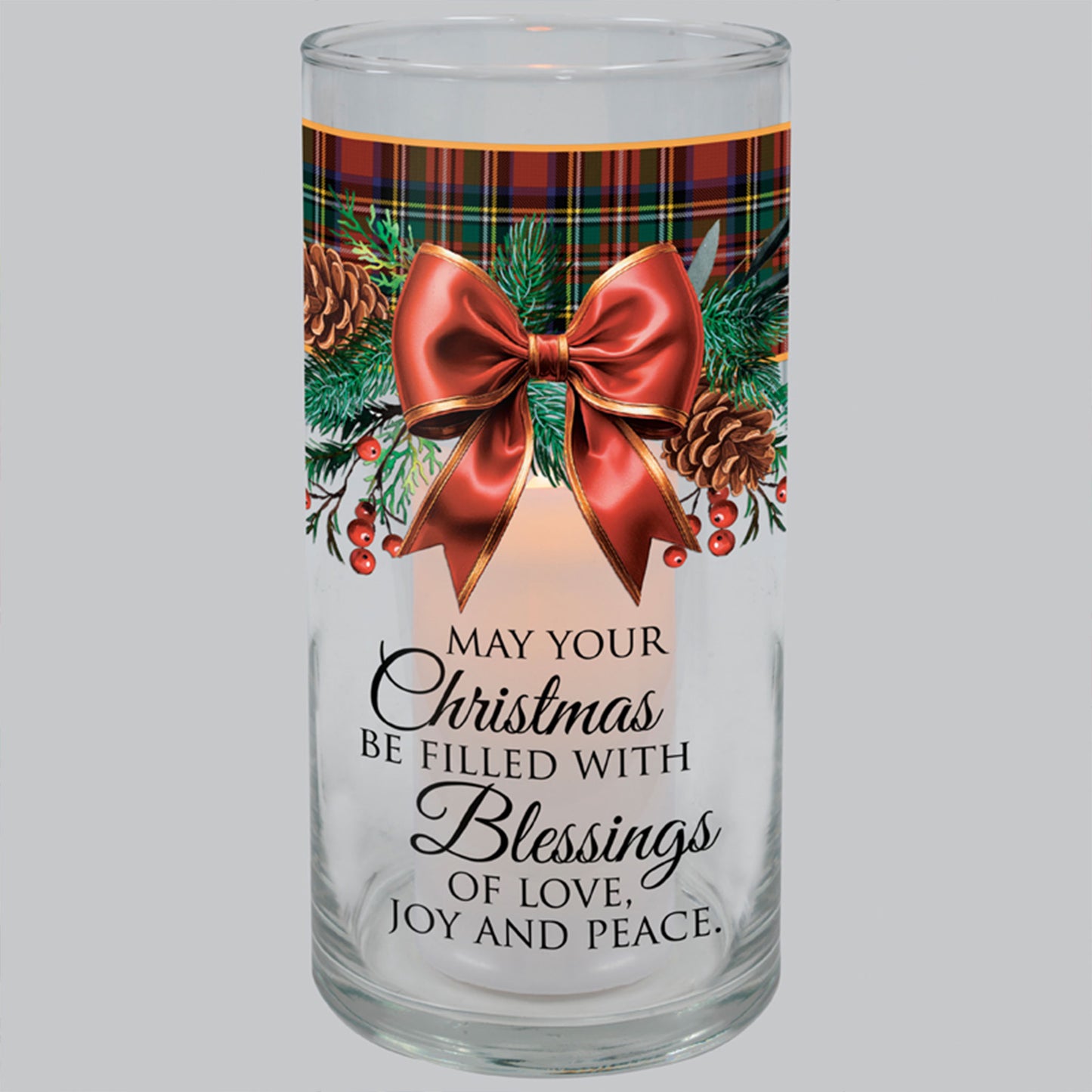 Christmas Blessings Hurricane Candle