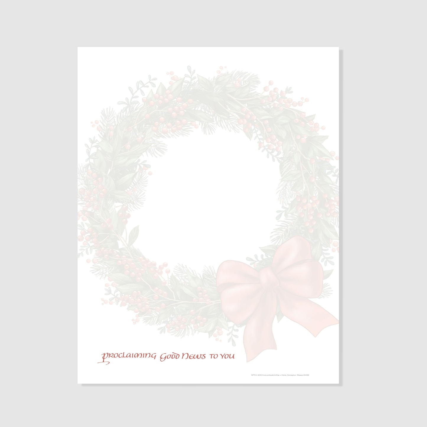 Christmas Wreath - Christmas Letter Stationery