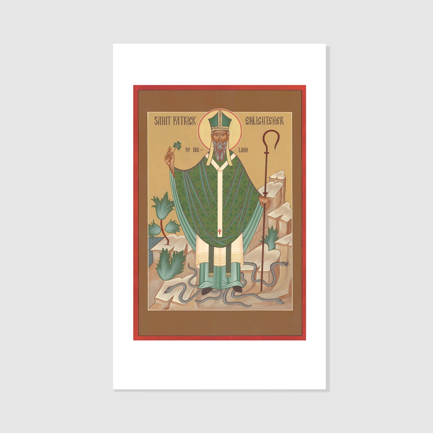 St. Patrick the Enlightener - Icon Holy Card Personalized