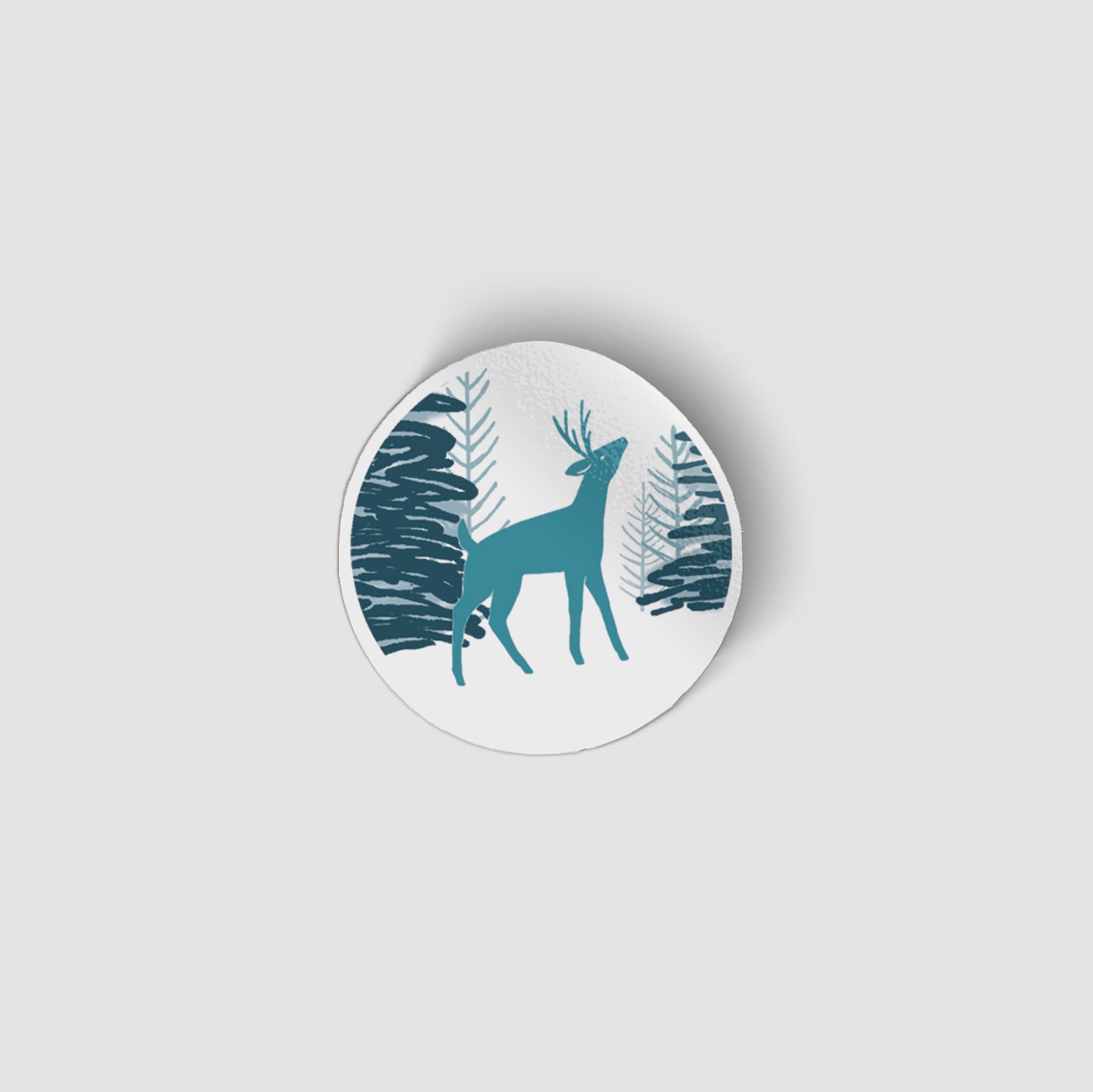 Winter Forest Deer - Envelope Seal Sticker