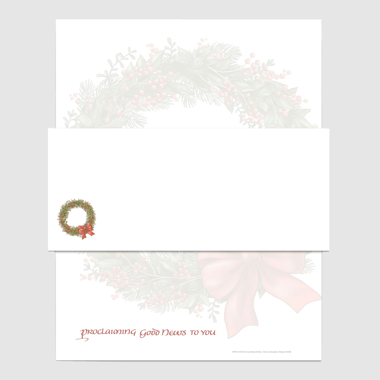 Christmas Wreath Stationery Set
