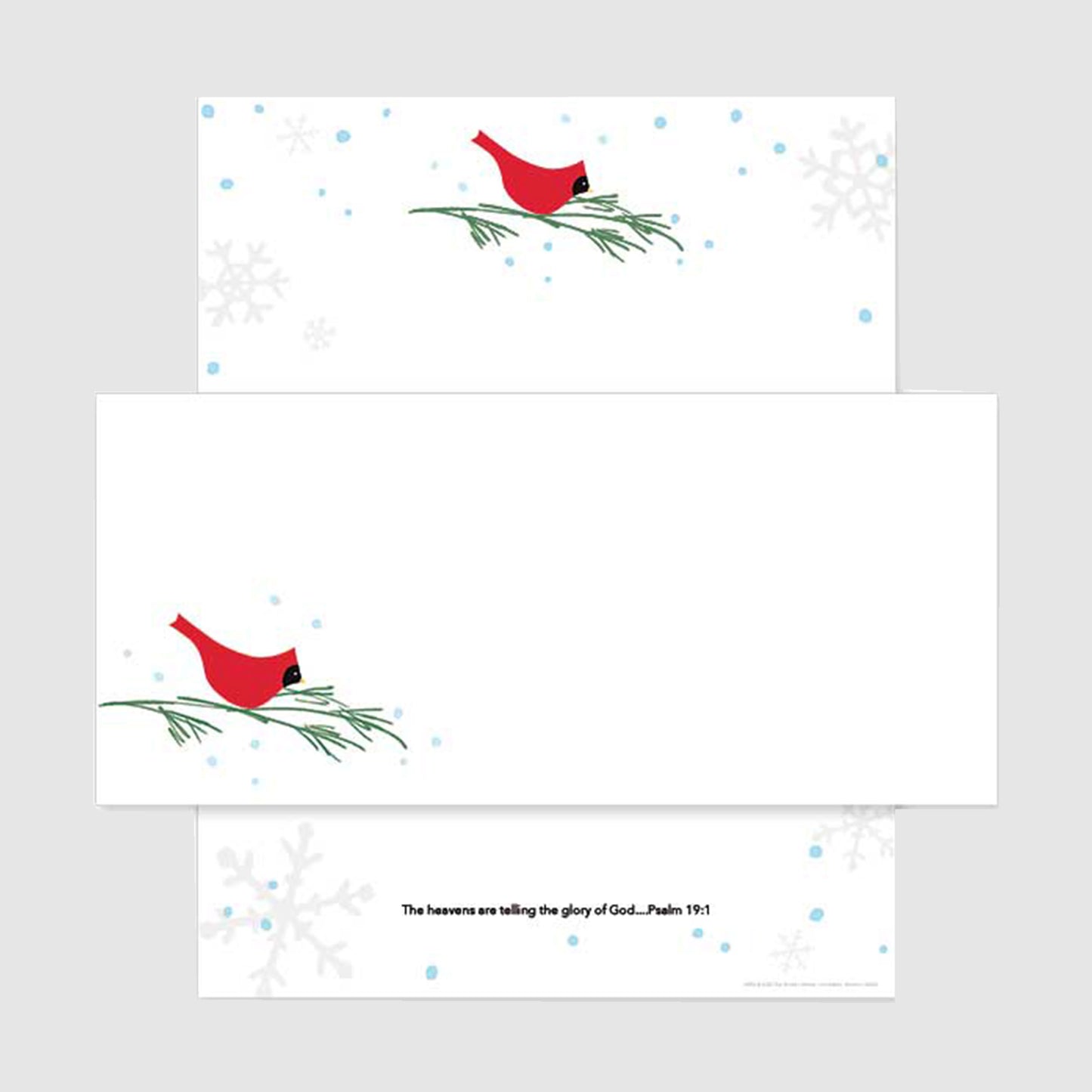 Cardinal On Branch Christmas Stationery Set