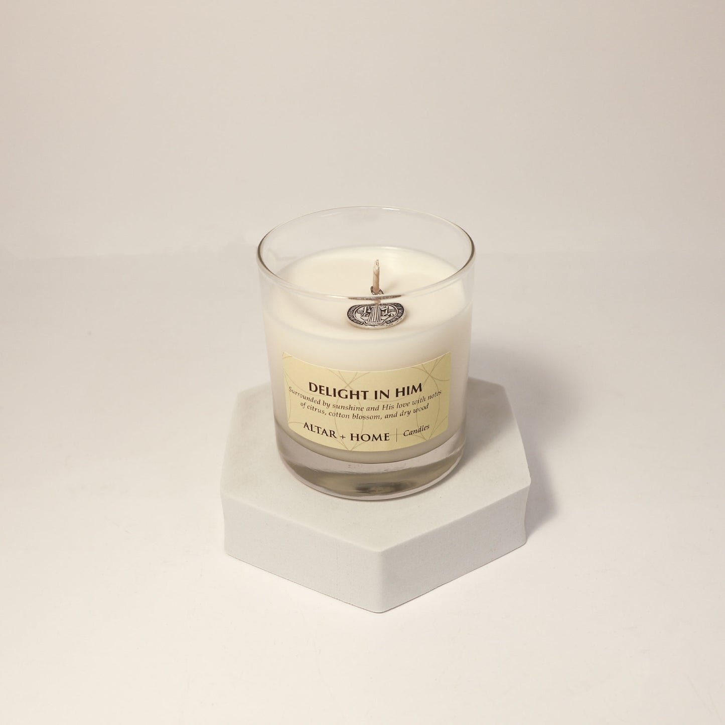 Delight in Him - Scented Candle (White Wax)