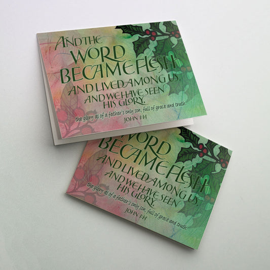 Seasonal berries border cover calligraphy