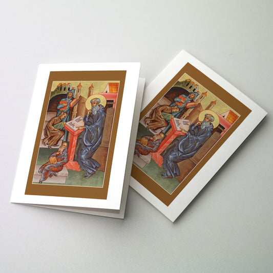 St. Benedict Teaching Lectio Divina - Icon Greeting Card