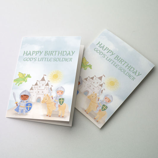 Happy Birthday God’s Little Soldier - Birthday Card