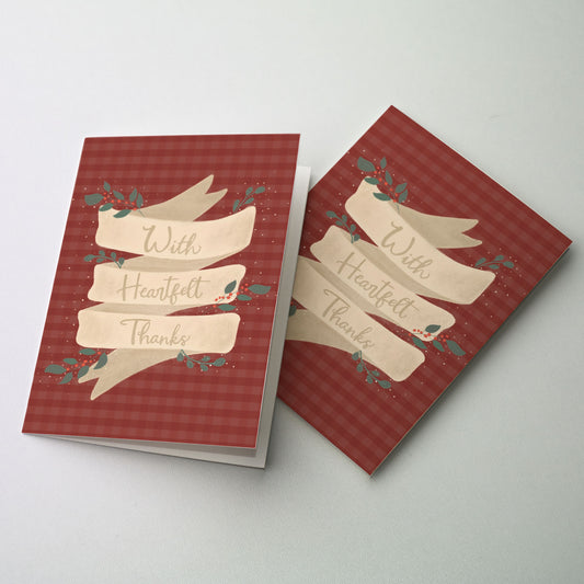 With Heartfelt Thanks - Christmas Thank You Card