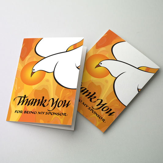 Thank You for Being My Sponsor - OCIA or Confirmation Sponsor Thank you Card
