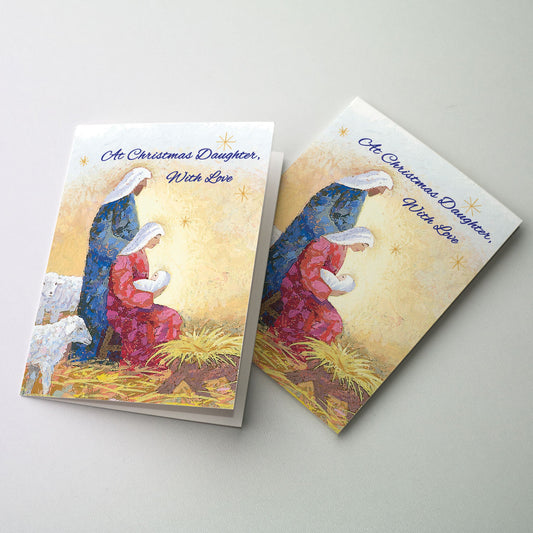 Stylized Holy Family with golden Christmas Star