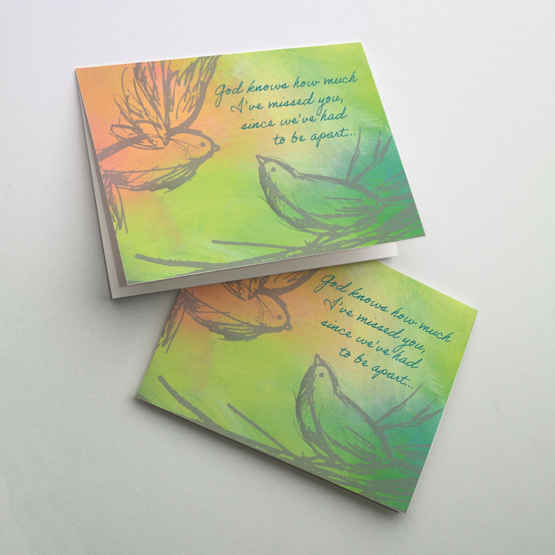 Soft silver images of birds on pastel background