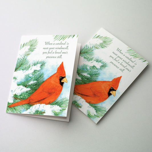 When a Cardinal’s Near Your Windowsill - Difficult Christmas Card