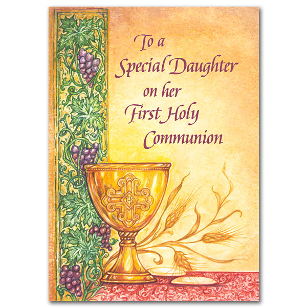 Communion Daughter To a Special Daughter on her First Holy Communion First Communion Card ...