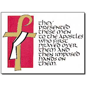 (Gold-stamped) Rejoice with those called to the diaconate. This card was formerly CA5722.