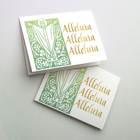 Alleluia Alleluia Alleluia (Green Jesus) - Easter Card