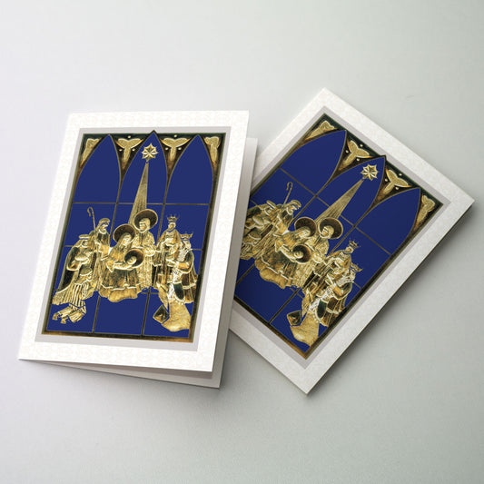 Gold and Silver Embossed Nativity - Splendor of Christmas Card