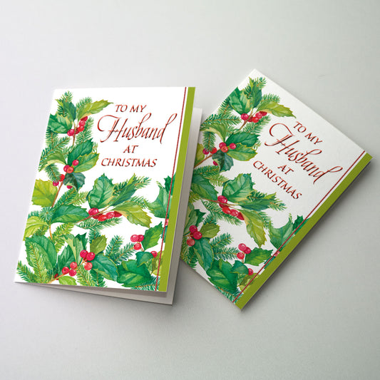 To My Husband at Christmas - Single Christmas Card