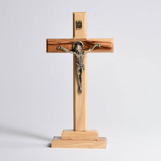 Bronze Plated Pewter Corpus Crucifix on Base