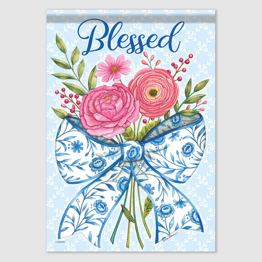 "Blessed" Spring Garden Flag