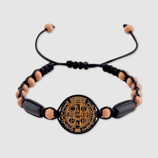St. Benedict Medal Wood Bracelet