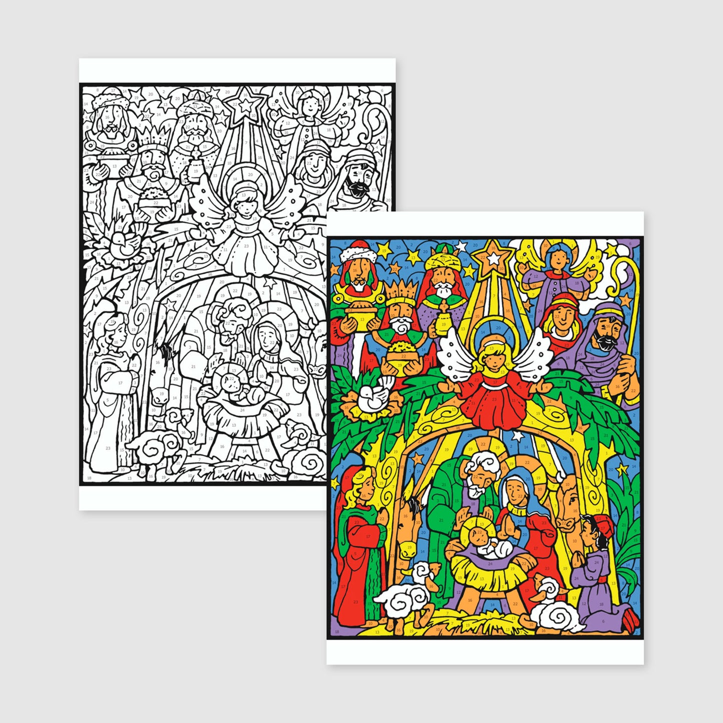 Colorful Nativity - Color Your Own Advent Calendar