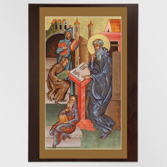 St. Benedict Teaching Lectio Divina - Icon Reproduction