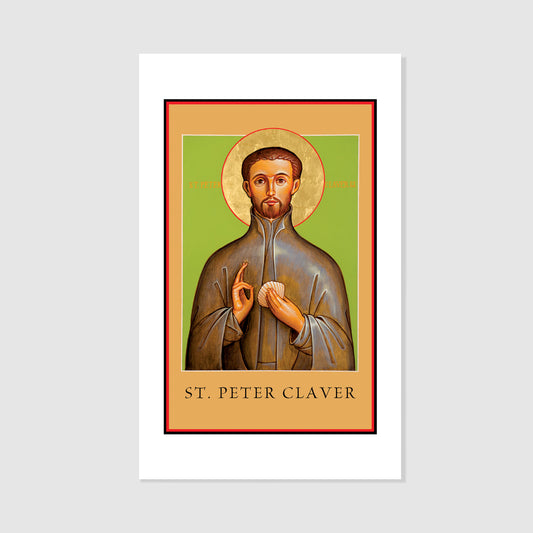 St. Peter Claver - Icon Holy Card Personalized